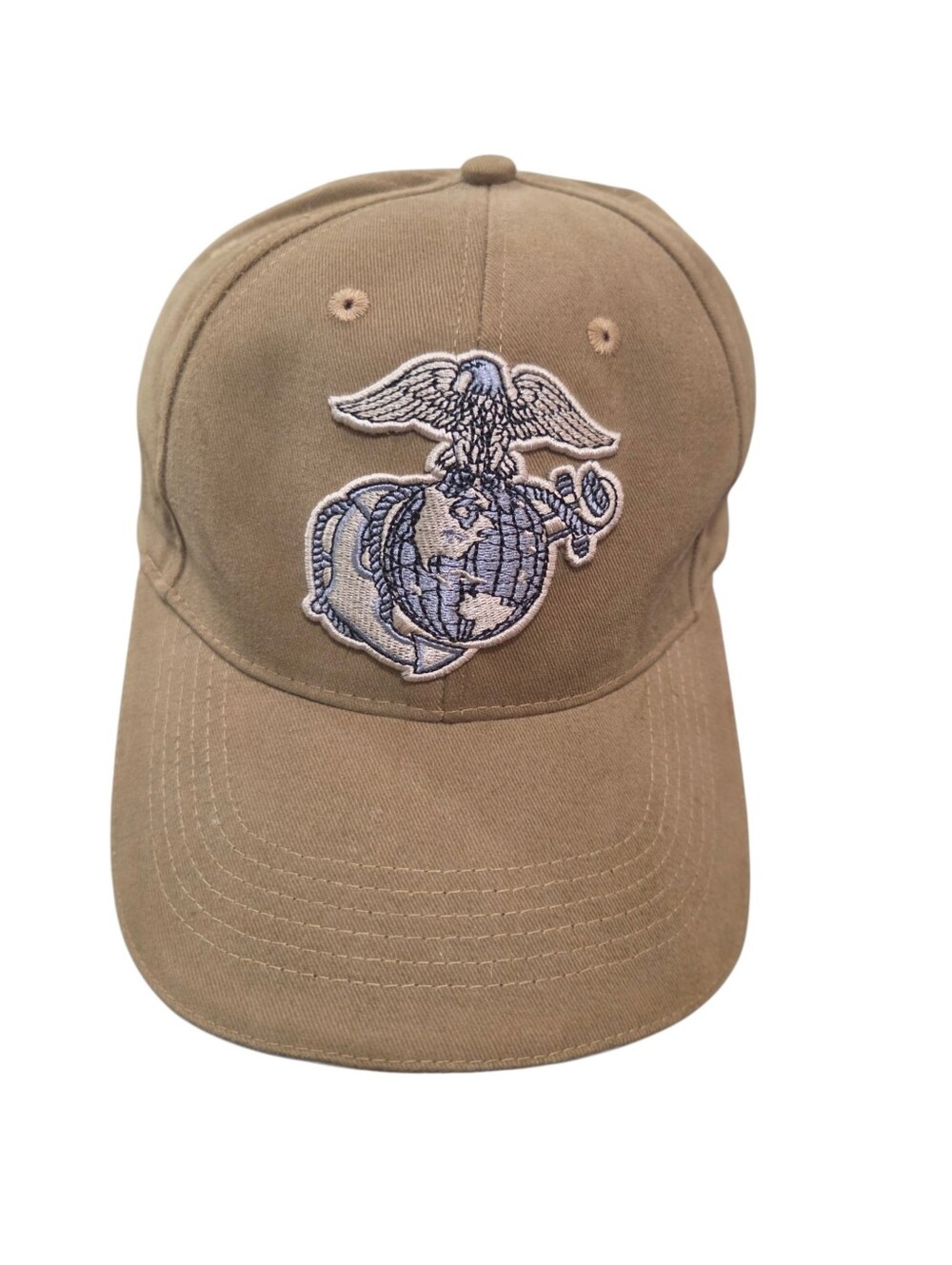 Rothco USMC Marines EGA Eagle Globe Anchor Khaki Brown Adjustable Baseball Hat
